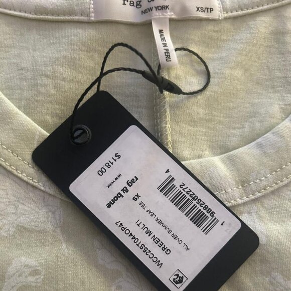 rag & bone Summer Leaf T-Shirt Size XS NWT $118 - Picture 4 of 6